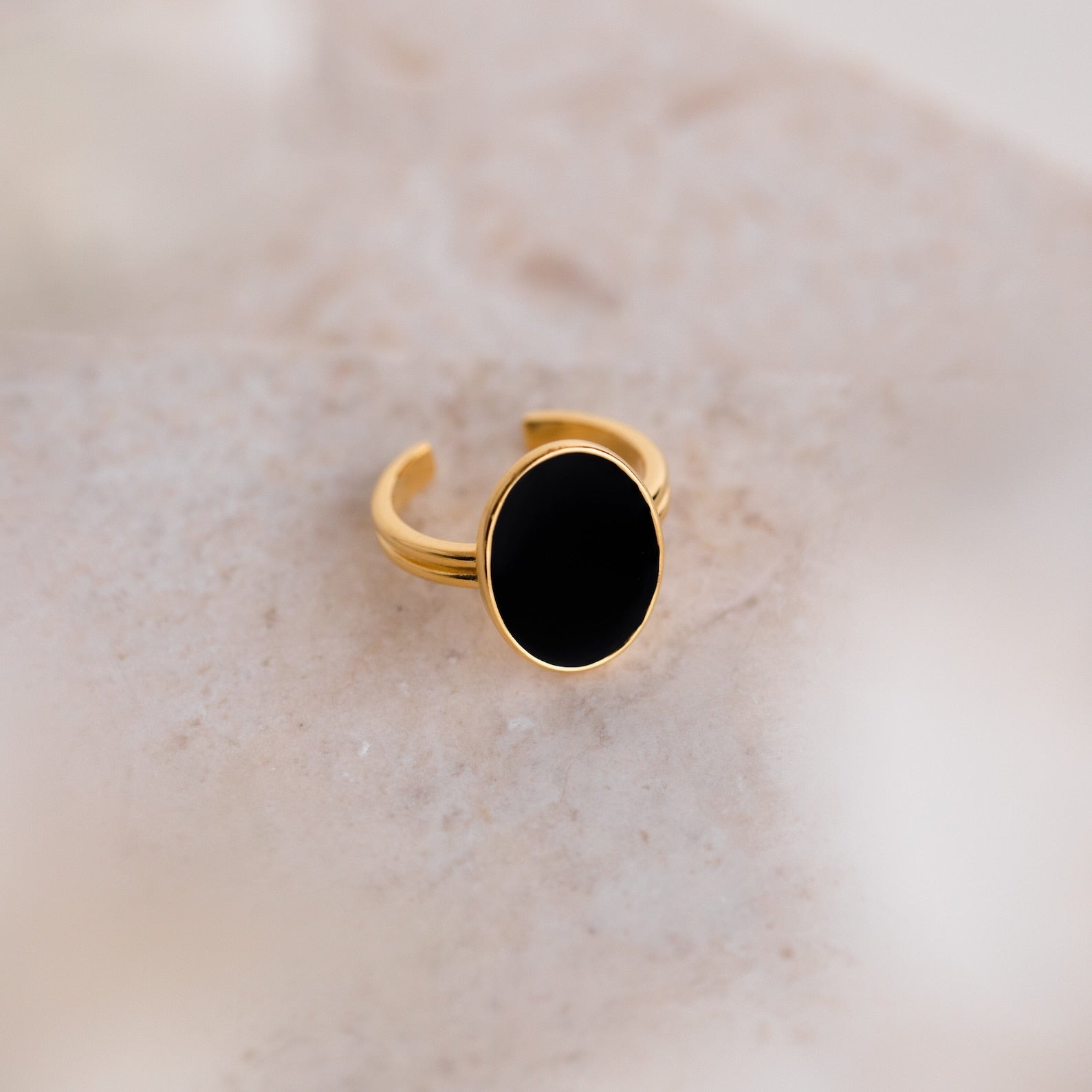 Vintage Glamour: Midnight Hour Black Onyx Signet Ring